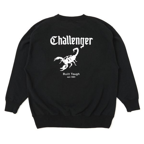 画像1: CHALLENGER/SCORPION C/N SWEAT（BLACK）［クルーネックスウェット-25春夏］