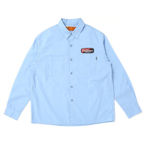 他の写真1: CHALLENGER/L/S PATCHED WORK SHIRT（SAX）［パッチドワークシャツ-25春夏］