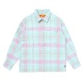 CHALLENGER/PLAID ZIP UP SHIRT（MINT）［チェックジップアップシャツ-25春夏］