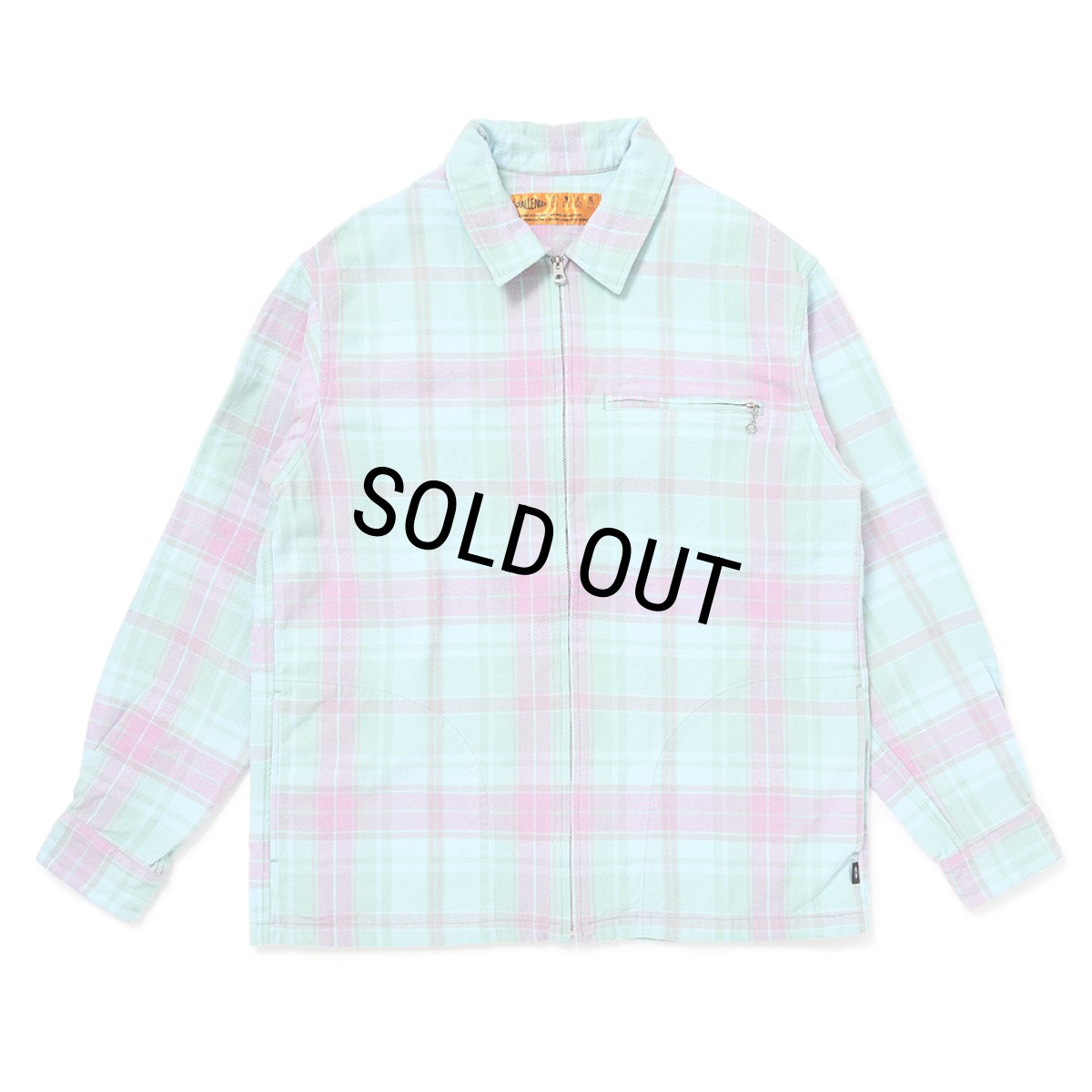 画像1: CHALLENGER/PLAID ZIP UP SHIRT（MINT）［チェックジップアップシャツ-25春夏］ (1)