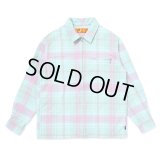 CHALLENGER/PLAID ZIP UP SHIRT（MINT）［チェックジップアップシャツ-25春夏］