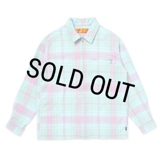 CHALLENGER/PLAID ZIP UP SHIRT（MINT）［チェックジップアップシャツ