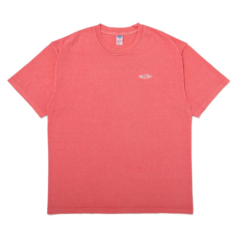 画像1: CHALLENGER/PIGMENT LOGO TEE（LT CHERRY）［ピグメント染め刺繍T-25春夏］