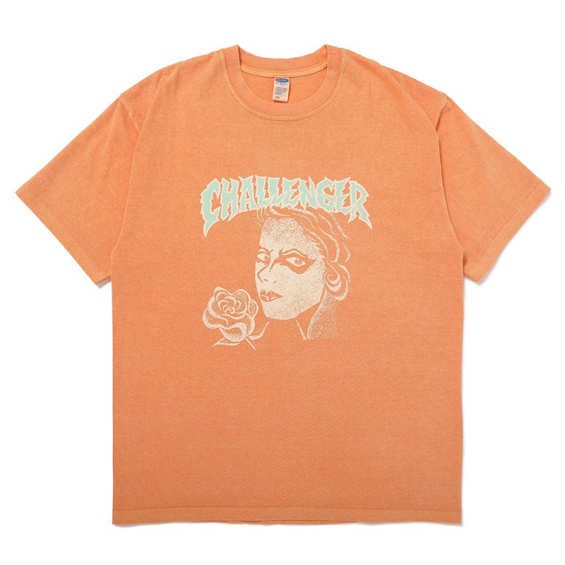 画像1: CHALLENGER/PUNK GIRL TEE（LT ORANGE）［ピグメント染めプリントT-25春夏］