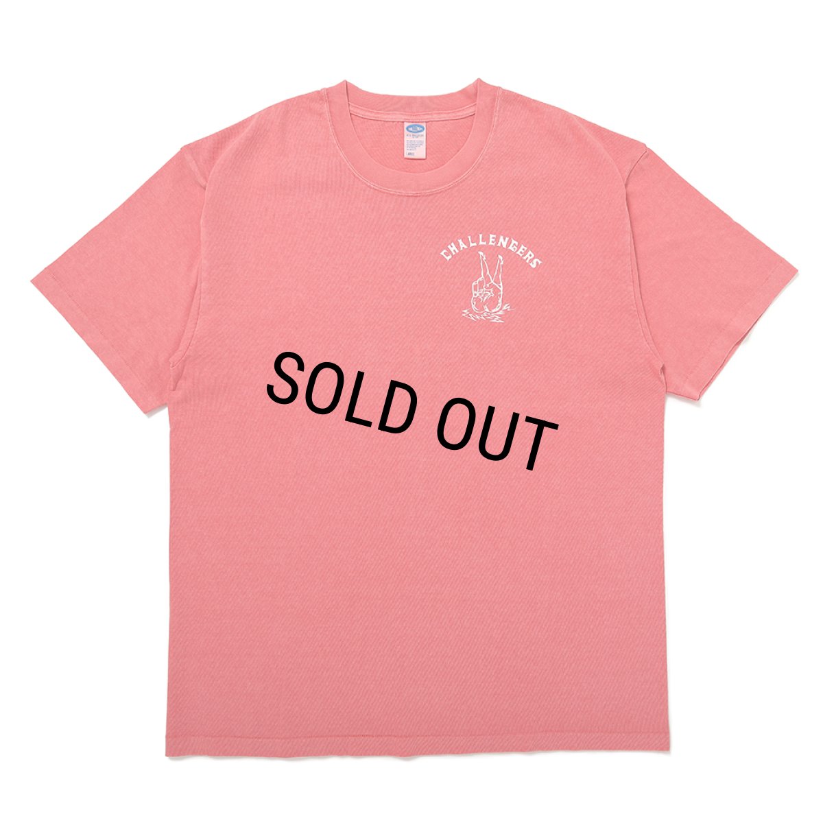 画像2: CHALLENGER/PIGMENT PEACE TEE（LT CHERRY）［ピグメント染めプリントT-25春夏］ (2)