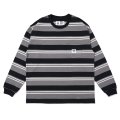 CHALLENGER/L/S BORDER TEE（GRAY/BLACK）［ボーダー長袖T-25春夏］