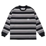 CHALLENGER/L/S BORDER TEE（GRAY/BLACK）［ボーダー長袖T-25春夏］