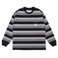 CHALLENGER/L/S BORDER TEE（GRAY/BLACK）［ボーダー長袖T-25春夏］