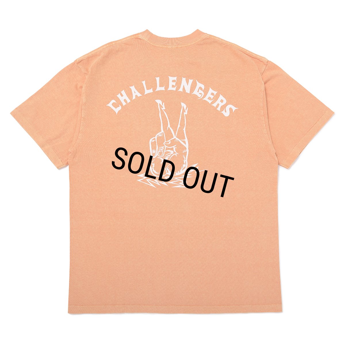 画像1: CHALLENGER/PIGMENT PEACE TEE（LT ORANGE）［ピグメント染めプリントT-25春夏］ (1)