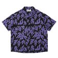 画像1: CHALLENGER/S/S FIRE SHIRT（PURPLE/BLACK）［ファイヤーシャツ-25春夏］ (1)
