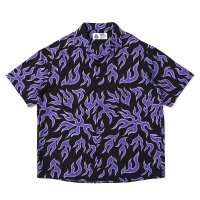 CHALLENGER/S/S FIRE SHIRT（PURPLE/BLACK）［ファイヤーシャツ-25春夏］