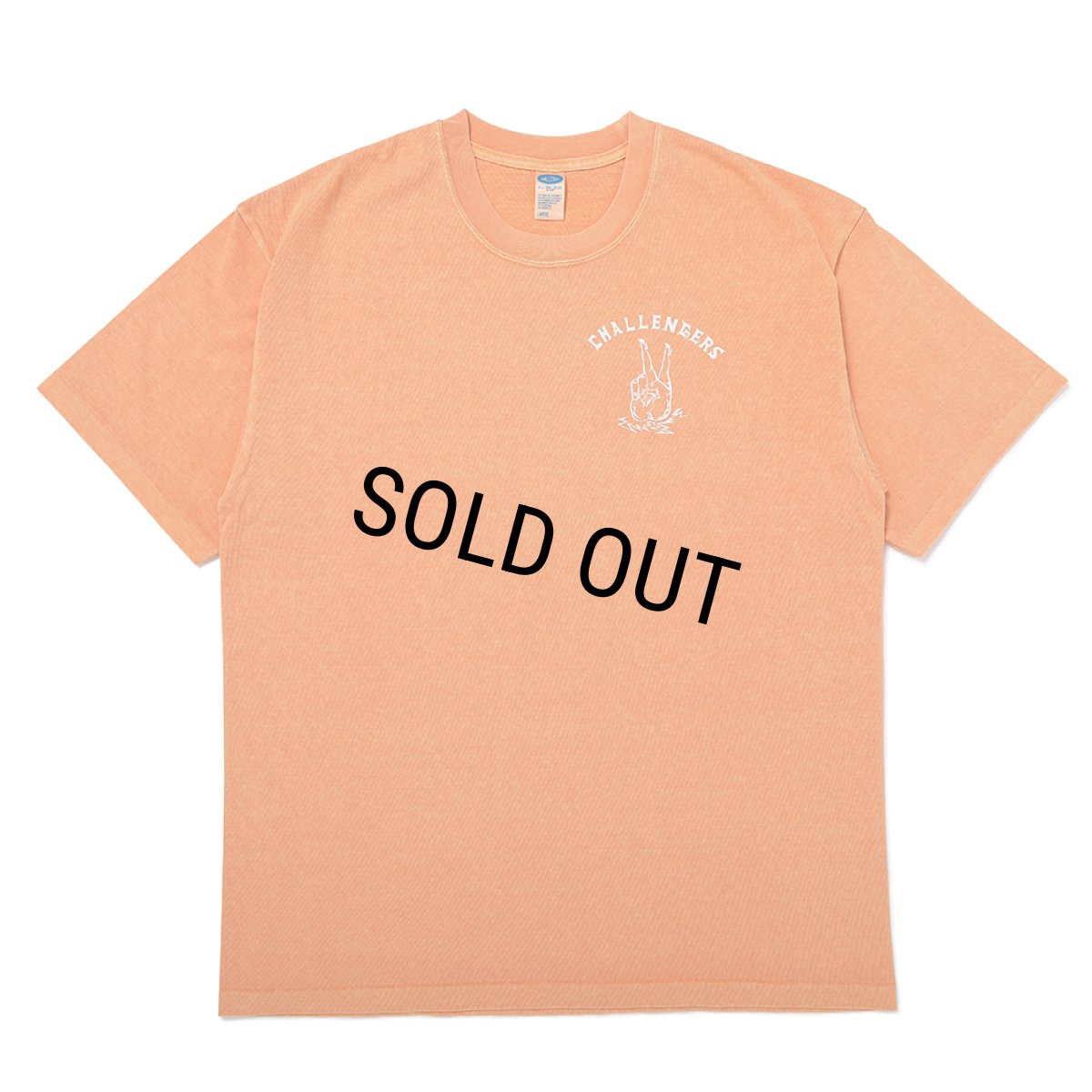 画像2: CHALLENGER/PIGMENT PEACE TEE（LT ORANGE）［ピグメント染めプリントT-25春夏］ (2)