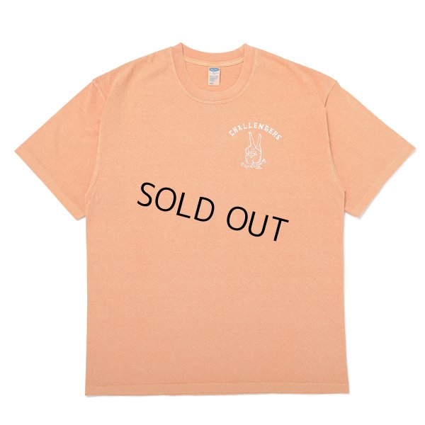画像2: CHALLENGER/PIGMENT PEACE TEE（LT ORANGE）［ピグメント染めプリントT-25春夏］