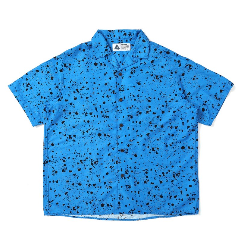 画像1: CHALLENGER/S/S SPLATTER SHIRT（BLUE）［スプラッターシャツ-25春夏］