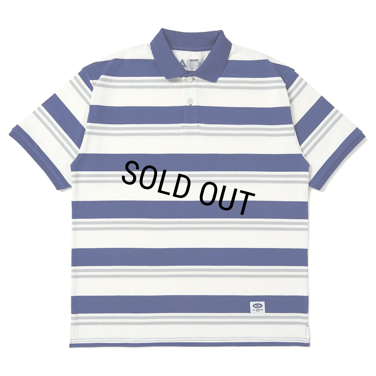 画像1: CHALLENGER/S/S BORDER POLO（BLUE/WHITE）［ボーダーポロ-25春夏］ (1)