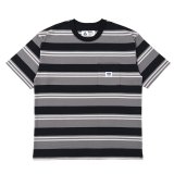 CHALLENGER/S/S BORDER TEE（GRAY/BLACK）［ボーダーT-25春夏］