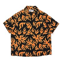 CHALLENGER/S/S FIRE SHIRT（ORANGE/BLACK）［ファイヤーシャツ-25春夏］