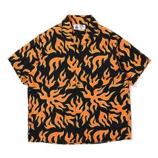 画像1: CHALLENGER/S/S FIRE SHIRT（ORANGE/BLACK）［ファイヤーシャツ-25春夏］ (1)