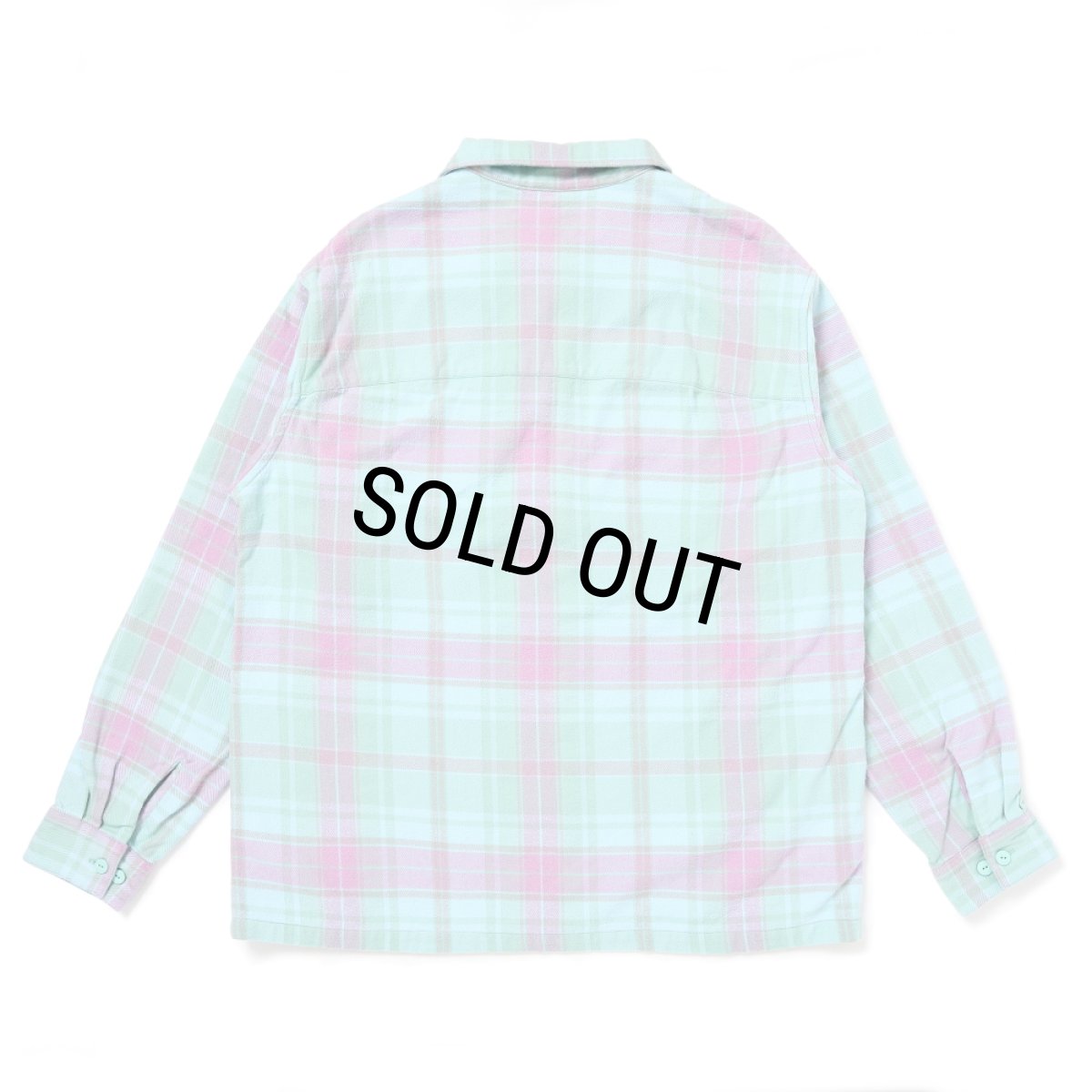 画像2: CHALLENGER/PLAID ZIP UP SHIRT（MINT）［チェックジップアップシャツ-25春夏］ (2)