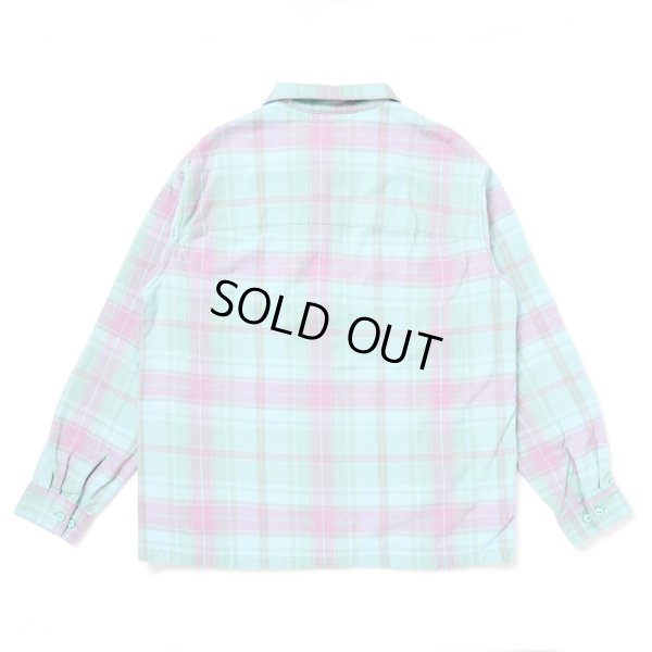 画像2: CHALLENGER/PLAID ZIP UP SHIRT（MINT）［チェックジップアップシャツ-25春夏］