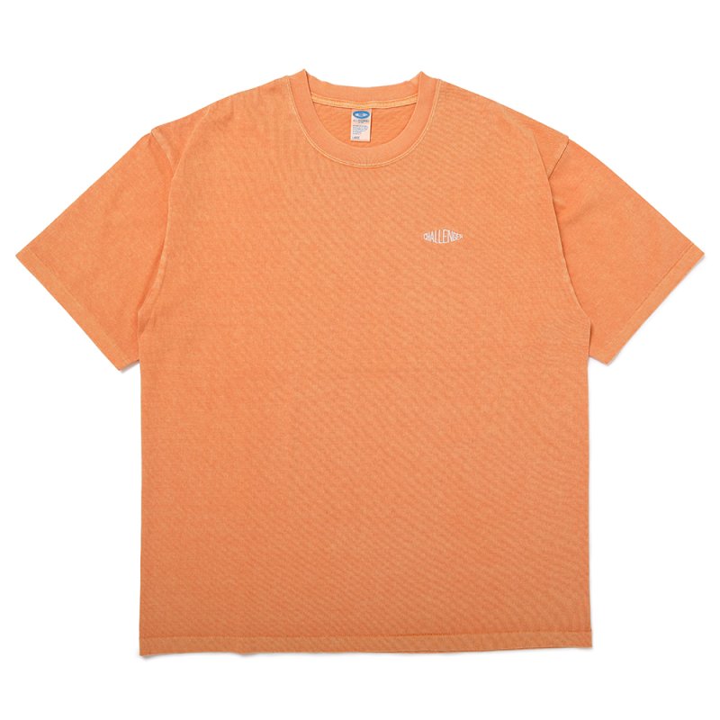 画像1: CHALLENGER/PIGMENT LOGO TEE（LT ORANGE）［ピグメント染め刺繍T-25春夏］
