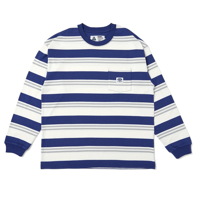 画像1: CHALLENGER/L/S BORDER TEE（BLUE/WHITE）［ボーダー長袖T-25春夏］