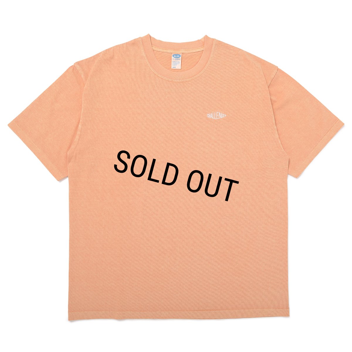 画像1: CHALLENGER/PIGMENT LOGO TEE（LT ORANGE）［ピグメント染め刺繍T-25春夏］ (1)
