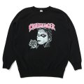 CHALLENGER/PUNK GIRL C/N SWEAT（BLACK）［クルーネックスウェット-25春夏］