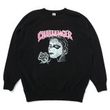 CHALLENGER/PUNK GIRL C/N SWEAT（BLACK）［クルーネックスウェット-25春夏］