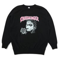 CHALLENGER/PUNK GIRL C/N SWEAT（BLACK）［クルーネックスウェット-25春夏］