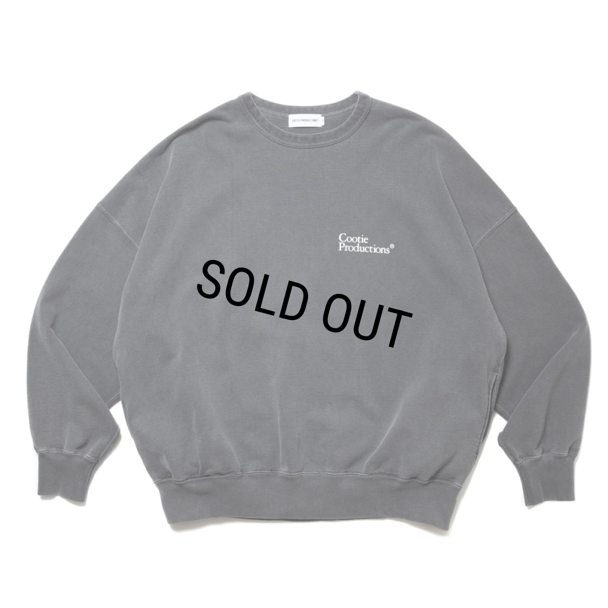 画像1: COOTIE PRODUCTIONS/Pigment Dyed Open End Yarn Sweat Crew（Black）［ピグメントダイスウェットクルー-24秋冬］ (1)