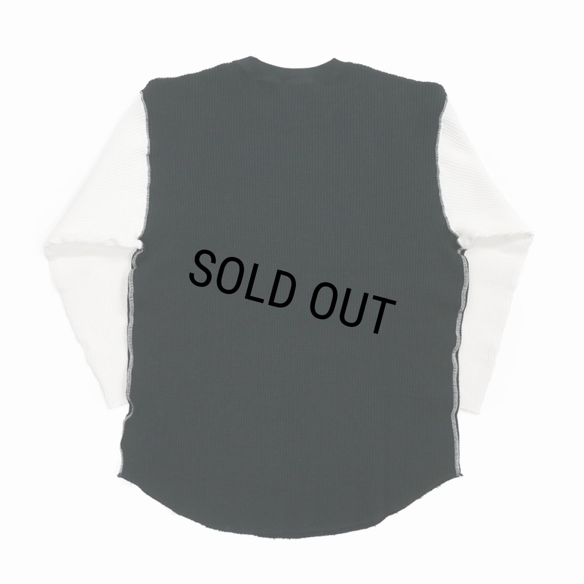 画像2: ROUGH AND RUGGED/ODD / WAFFLE（BLACK）［ワッフルサーマル8分袖-24秋冬］ (2)