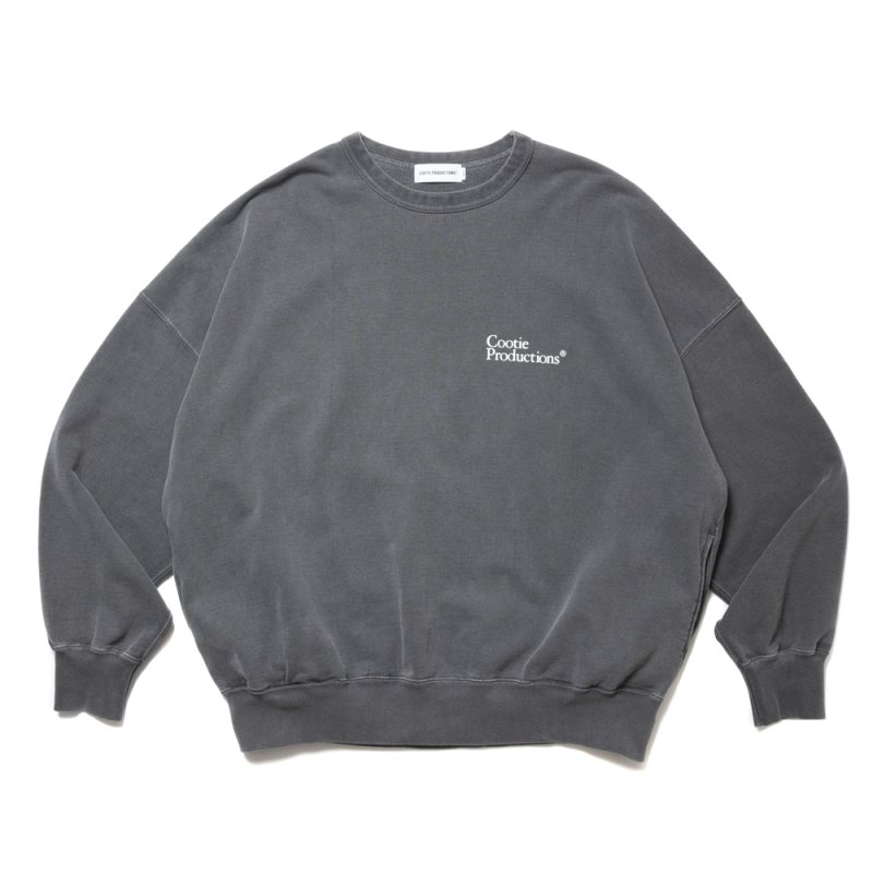 画像1: COOTIE PRODUCTIONS/Pigment Dyed Open End Yarn Sweat Crew（Black）［ピグメントダイスウェットクルー-24秋冬］