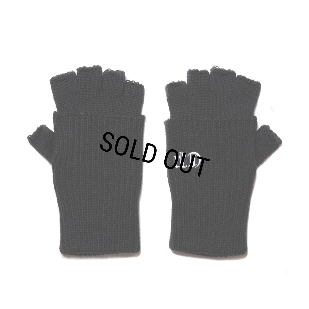 画像1: COOTIE PRODUCTIONS/Lowgauge Fingerless Knit Glove（Black）［フィンガーレスグローブ-24秋冬］ (1)