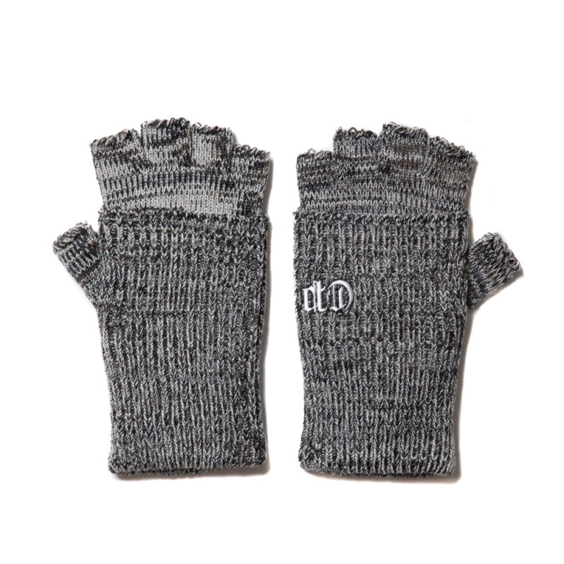 画像1: COOTIE PRODUCTIONS/Lowgauge Fingerless Knit Glove（Gray Mix）［ローゲージフィンガーレスニットグローブ-24秋冬］