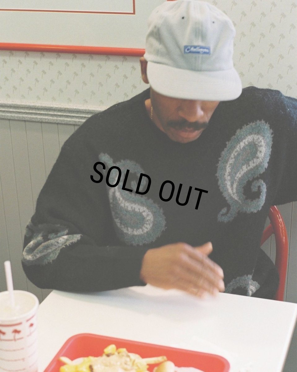 画像4: CHALLENGER/BIG PAISLEY C/N SWEATER（OLIVE）［ビッグペイズリーセーター-24秋冬］ (4)