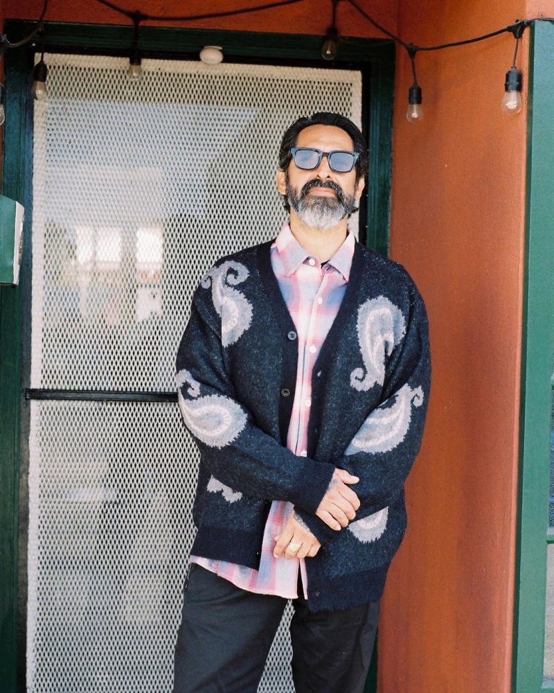 画像3: CHALLENGER/BIG PAISLEY CARDIGAN（BLACK）［ビッグペイズリーカーディガン-24秋冬］