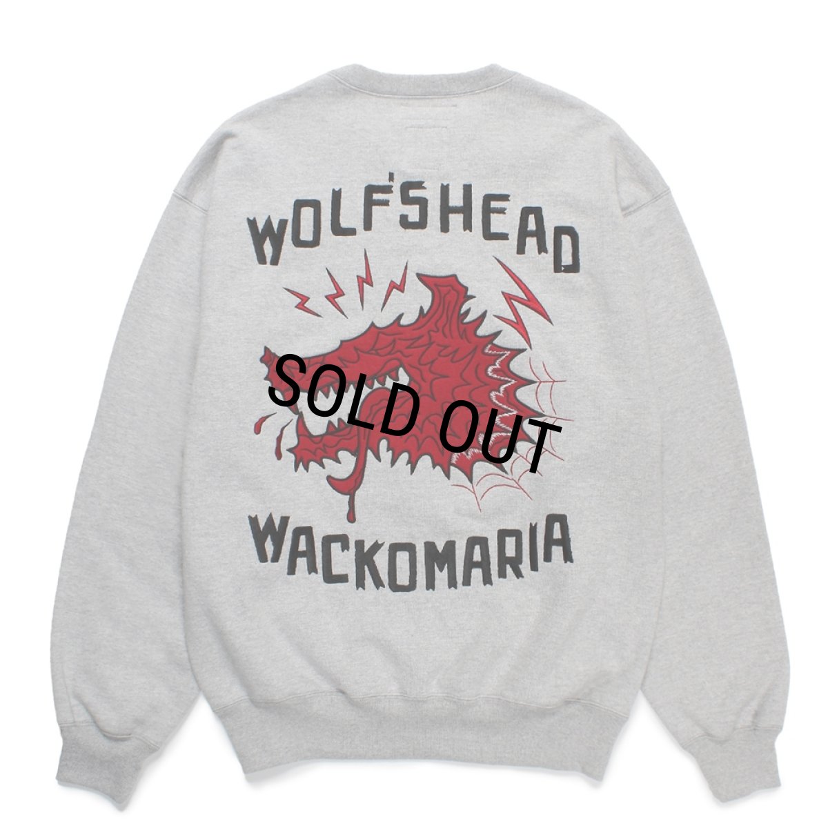画像1: WACKO MARIA/WOLF'S HEAD / HEAVY WEIGHT SWEAT SHIRT（GRAY）［クルーネックスウェット-24秋冬］ (1)