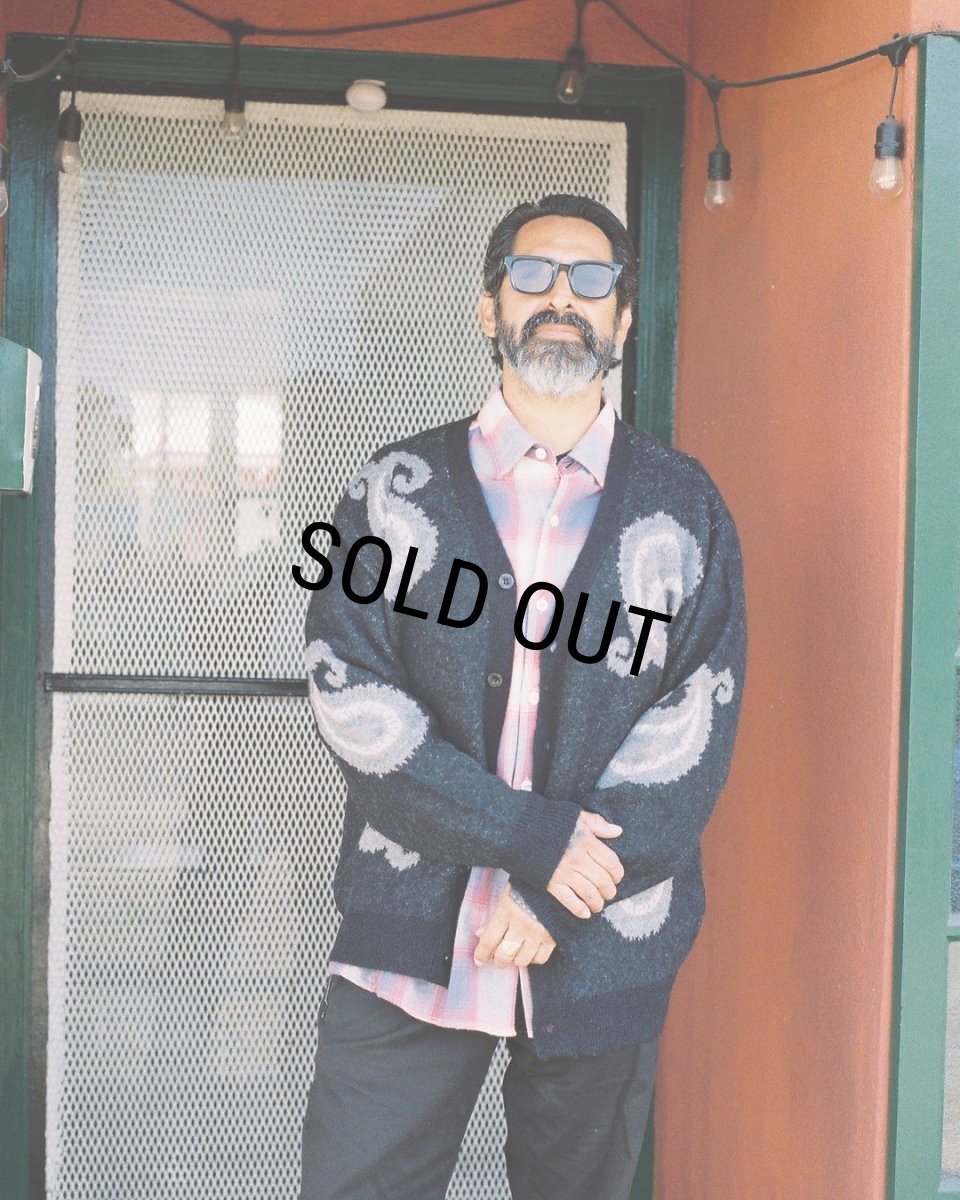 画像6: CHALLENGER/BIG PAISLEY CARDIGAN（OLIVE）［ビッグペイズリーカーディガン-24秋冬］ (6)