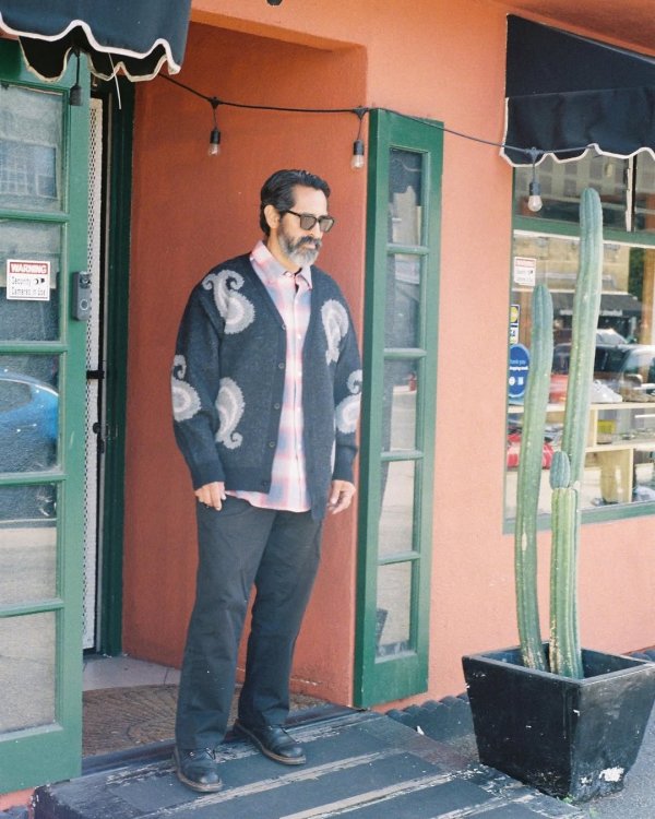 画像5: CHALLENGER/BIG PAISLEY CARDIGAN（BLACK）［ビッグペイズリーカーディガン-24秋冬］