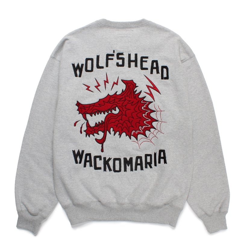 画像2: WACKO MARIA/WOLF'S HEAD / HEAVY WEIGHT SWEAT SHIRT（GRAY）［クルーネックスウェット-24秋冬］