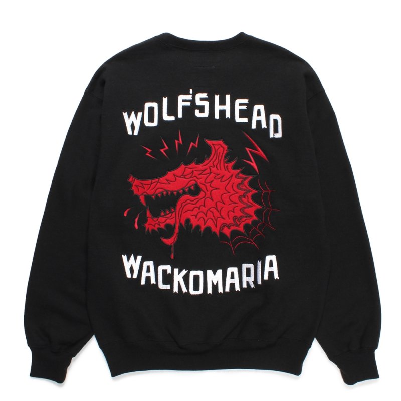 画像2: WACKO MARIA/WOLF'S HEAD / HEAVY WEIGHT SWEAT SHIRT（BLACK）［クルーネックスウェット-24秋冬］