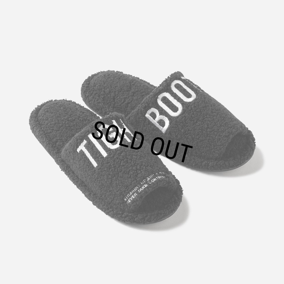 画像1: TIGHTBOOTH/LABEL LOGO BOA SANDAL（Black）［ルームボアサンダル-24秋冬］ (1)