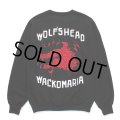 WACKO MARIA/WOLF'S HEAD / HEAVY WEIGHT SWEAT SHIRT（BLACK）［クルーネックスウェット-24秋冬］