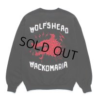 WACKO MARIA/WOLF'S HEAD / HEAVY WEIGHT SWEAT SHIRT（BLACK）［クルーネックスウェット-24秋冬］
