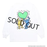 WACKO MARIA/KEITH HARING / LONG SLEEVE T-SHIRT（WHITE）［プリント長袖T-24秋冬］