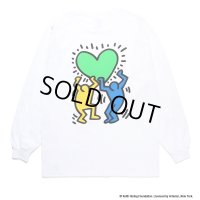 WACKO MARIA/KEITH HARING / LONG SLEEVE T-SHIRT（WHITE）［プリント長袖T-24秋冬］