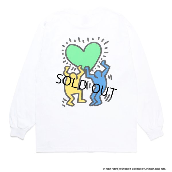 画像1: WACKO MARIA/KEITH HARING / LONG SLEEVE T-SHIRT（WHITE）［プリント長袖T-24秋冬］