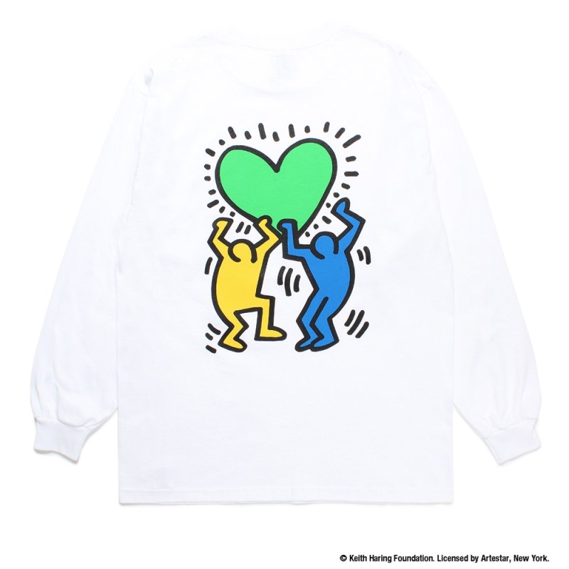 画像2: WACKO MARIA/KEITH HARING / LONG SLEEVE T-SHIRT（WHITE）［プリント長袖T-24秋冬］