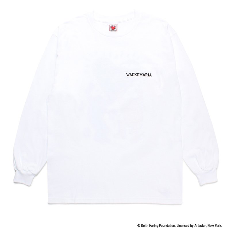 画像1: WACKO MARIA/KEITH HARING / LONG SLEEVE T-SHIRT（WHITE）［プリント長袖T-24秋冬］
